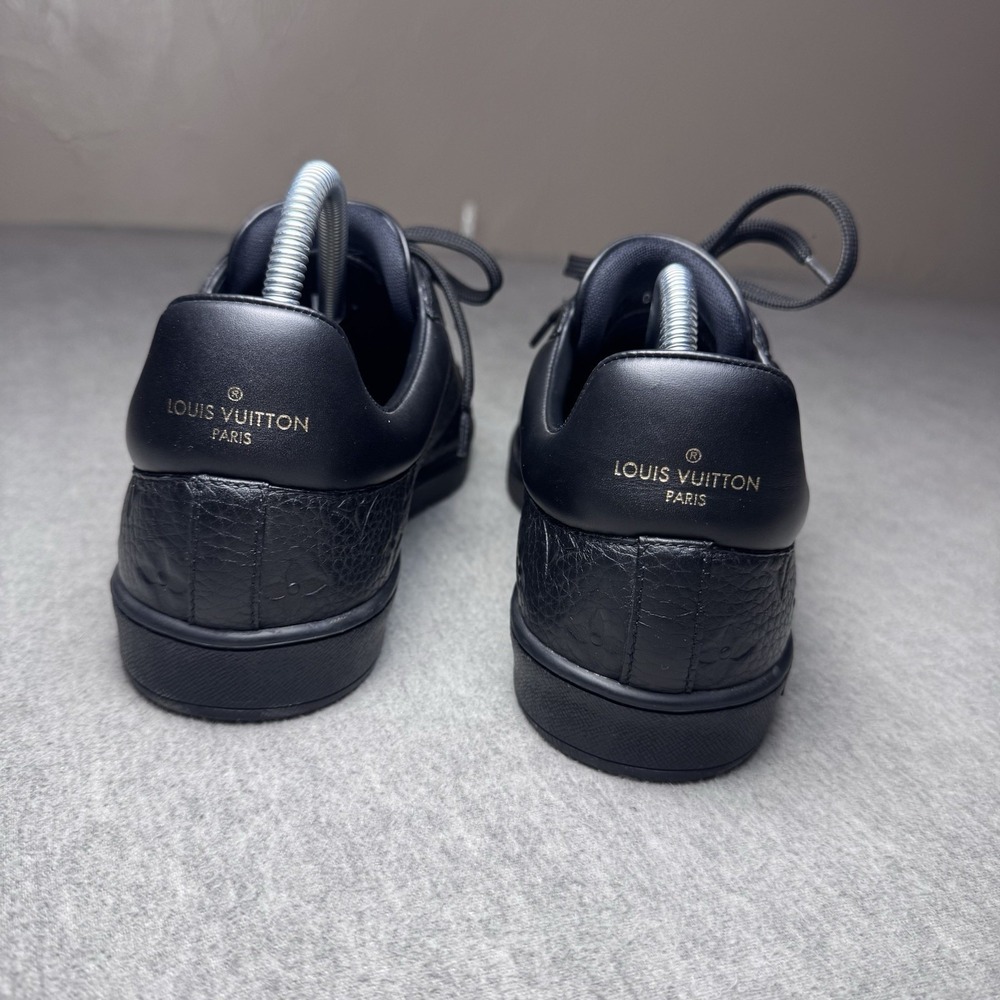 LOUIS VUITTON Luxembourg Monogram Shoes Black Mens Size US 9.5 Sneakers - Picture 11 of 16